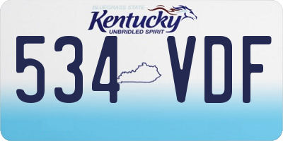KY license plate 534VDF