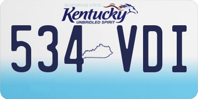 KY license plate 534VDI
