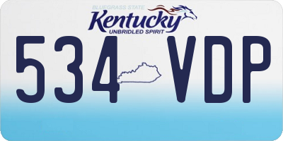 KY license plate 534VDP