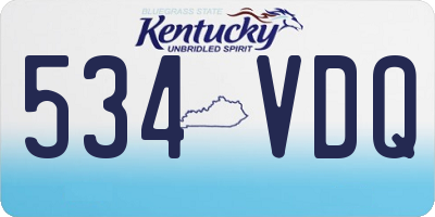 KY license plate 534VDQ