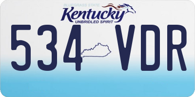 KY license plate 534VDR