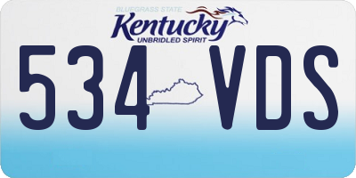 KY license plate 534VDS