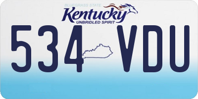 KY license plate 534VDU
