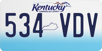 KY license plate 534VDV