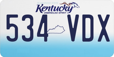 KY license plate 534VDX