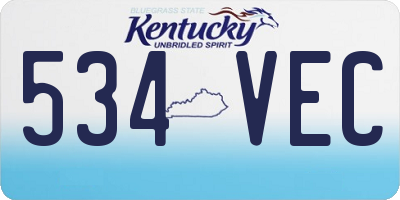 KY license plate 534VEC