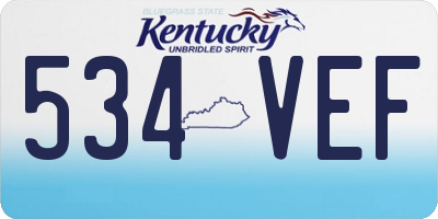KY license plate 534VEF