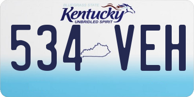KY license plate 534VEH