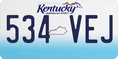 KY license plate 534VEJ