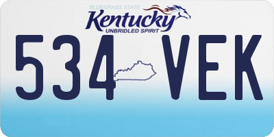 KY license plate 534VEK