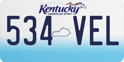 KY license plate 534VEL