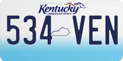 KY license plate 534VEN