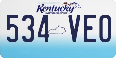 KY license plate 534VEO