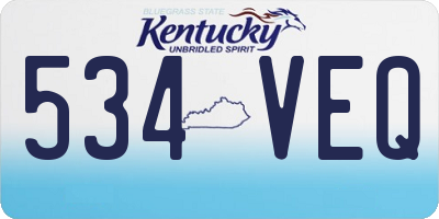KY license plate 534VEQ