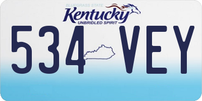 KY license plate 534VEY
