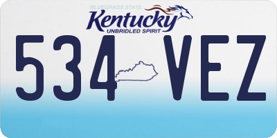 KY license plate 534VEZ