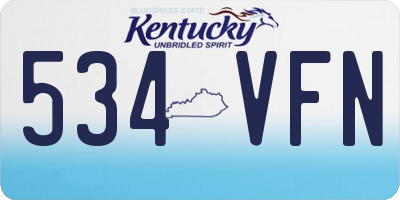 KY license plate 534VFN