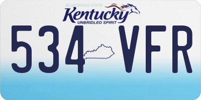 KY license plate 534VFR