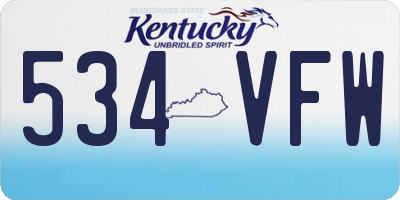 KY license plate 534VFW