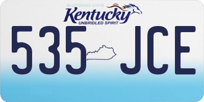 KY license plate 535JCE