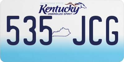 KY license plate 535JCG