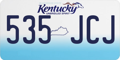 KY license plate 535JCJ