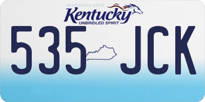 KY license plate 535JCK