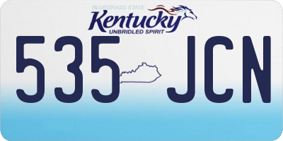 KY license plate 535JCN