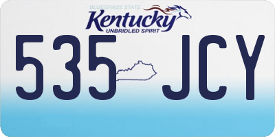 KY license plate 535JCY