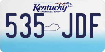 KY license plate 535JDF