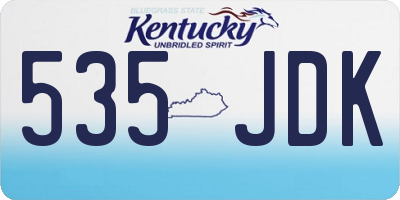 KY license plate 535JDK