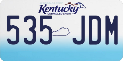 KY license plate 535JDM