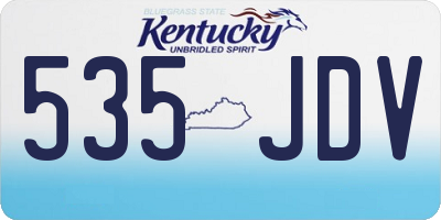 KY license plate 535JDV