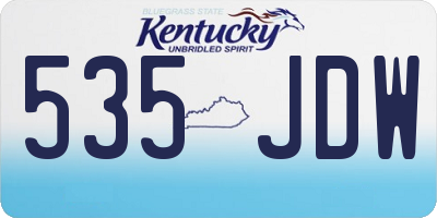 KY license plate 535JDW