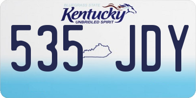 KY license plate 535JDY