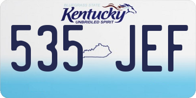 KY license plate 535JEF