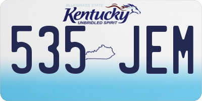 KY license plate 535JEM