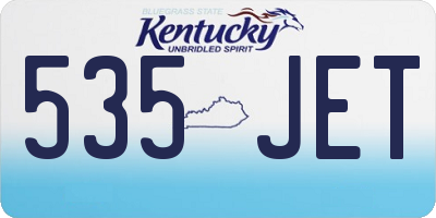 KY license plate 535JET