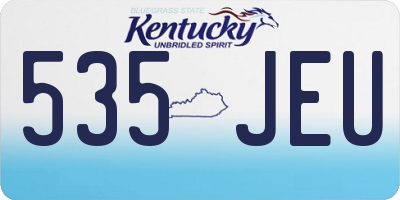 KY license plate 535JEU