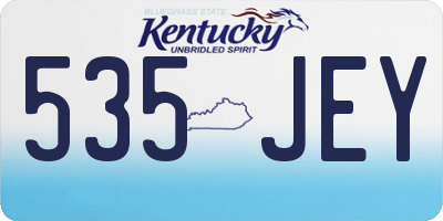 KY license plate 535JEY