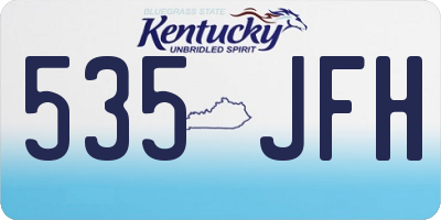 KY license plate 535JFH