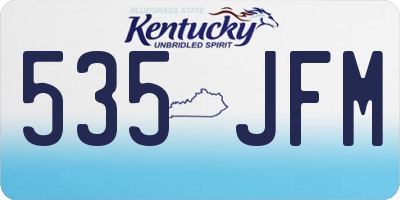 KY license plate 535JFM