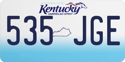 KY license plate 535JGE
