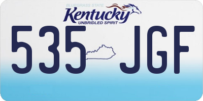 KY license plate 535JGF
