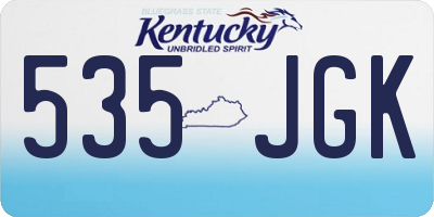 KY license plate 535JGK