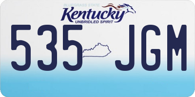 KY license plate 535JGM