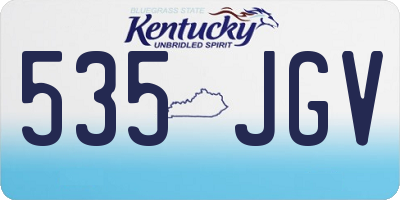 KY license plate 535JGV