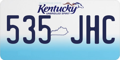 KY license plate 535JHC