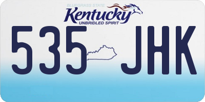 KY license plate 535JHK