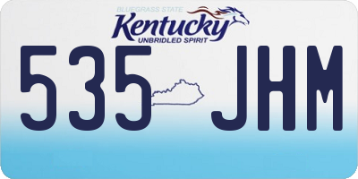 KY license plate 535JHM